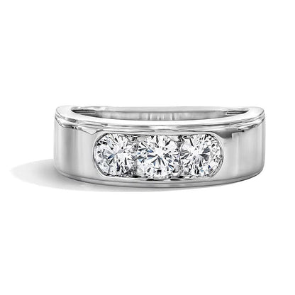 1.0 CT. Gesamtgewicht Labordiamant Dreistein-Ring in 10K Weißgold (F/VS2)