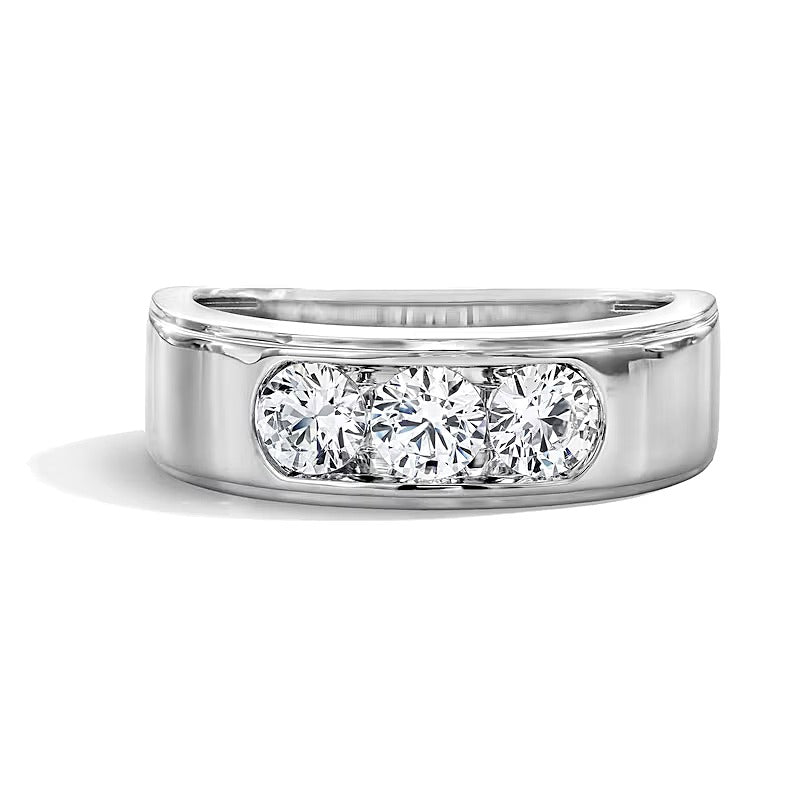 1.0 CT. Gesamtgewicht Labordiamant Dreistein-Ring in 10K Weißgold (F/VS2)