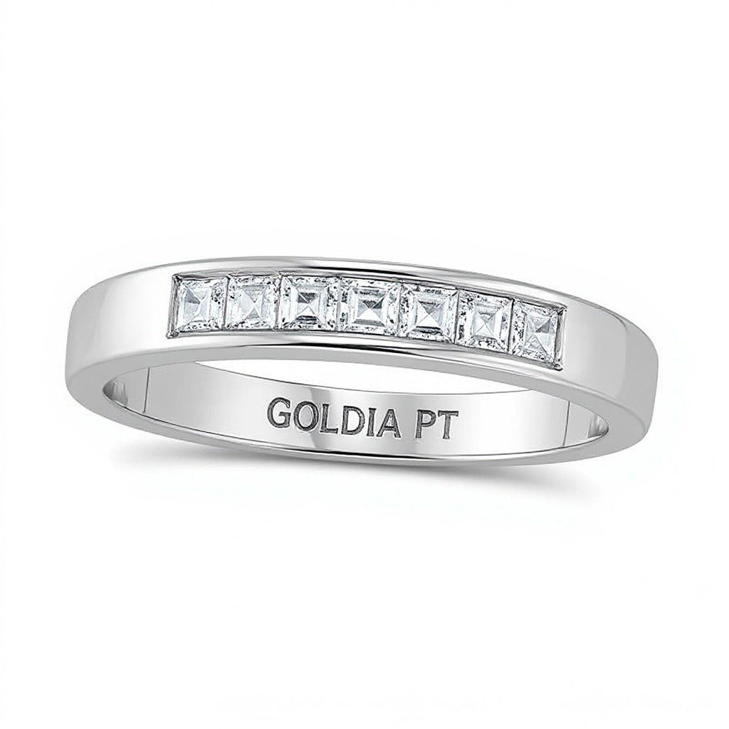 0.5 ct. Gesamtgewicht Diamant-Ehering im Princess-Schliff mit neun Steinen in Platin (H/VS2)