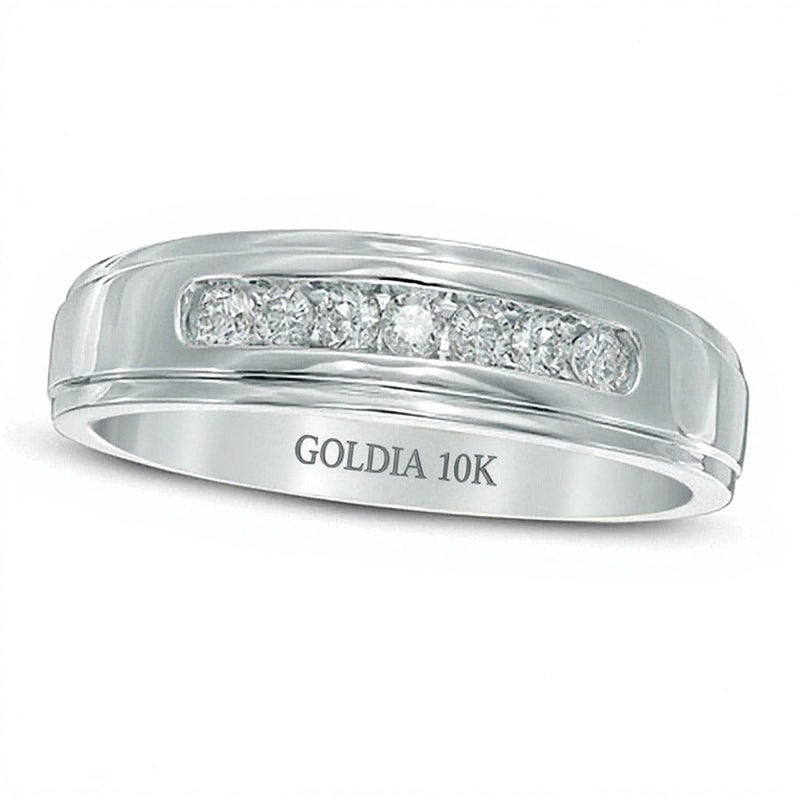 Ring mit Diamanten im Komfortschliff 0.25 ct. Gesamtgewicht in 10K Weißgold