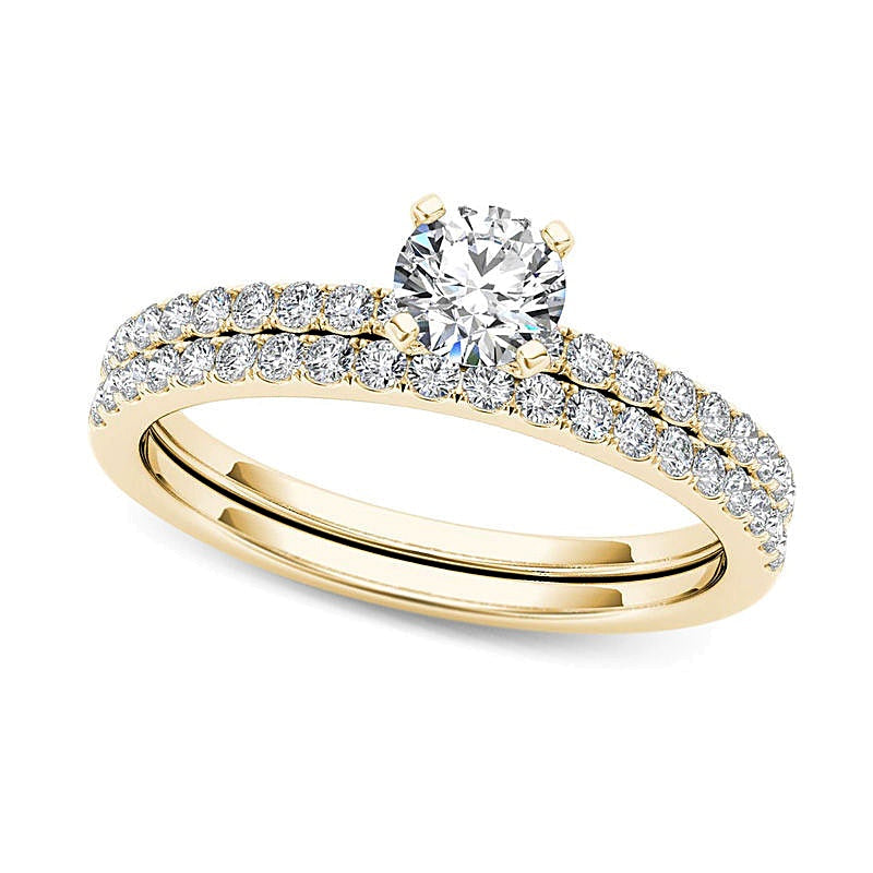 0,75 ct. Gesamtgewicht Diamant Brautset in 14K Gelbgold