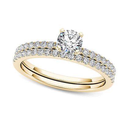0,75 ct. Gesamtgewicht Diamant Brautset in 14K Gelbgold
