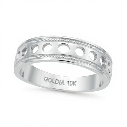 0.5 ct. Gesamtgewicht Diamant Ehering im Vintage-Stil in 10K Weißgold