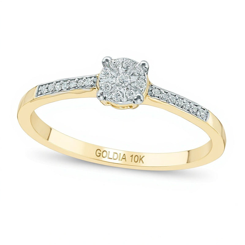 0.07 ct. Gesamtgewicht Multi-Diamant Freundschaftsring in 10K Gelbgold