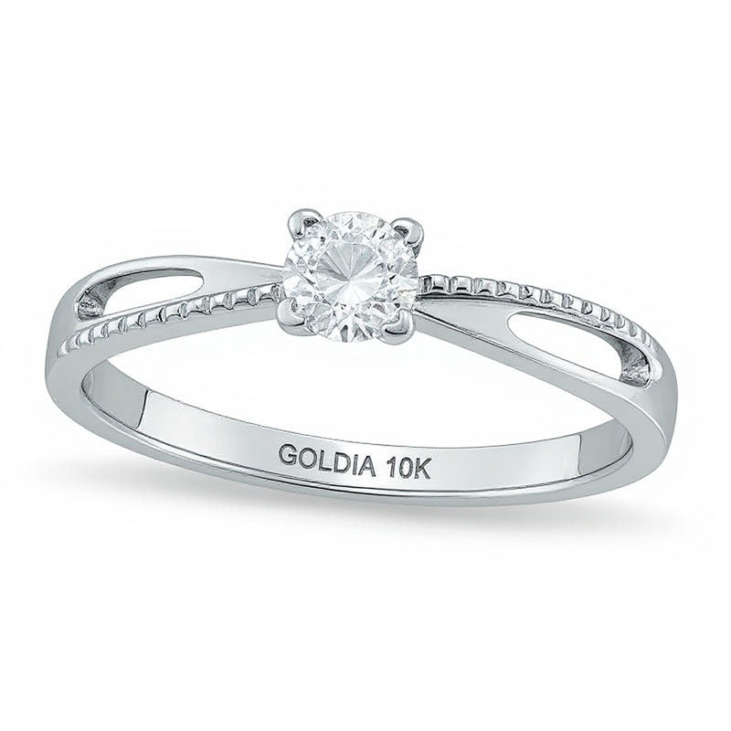 0.17 CT. Diamant-Solitär Freundschaftsring in 10K Weißgold
