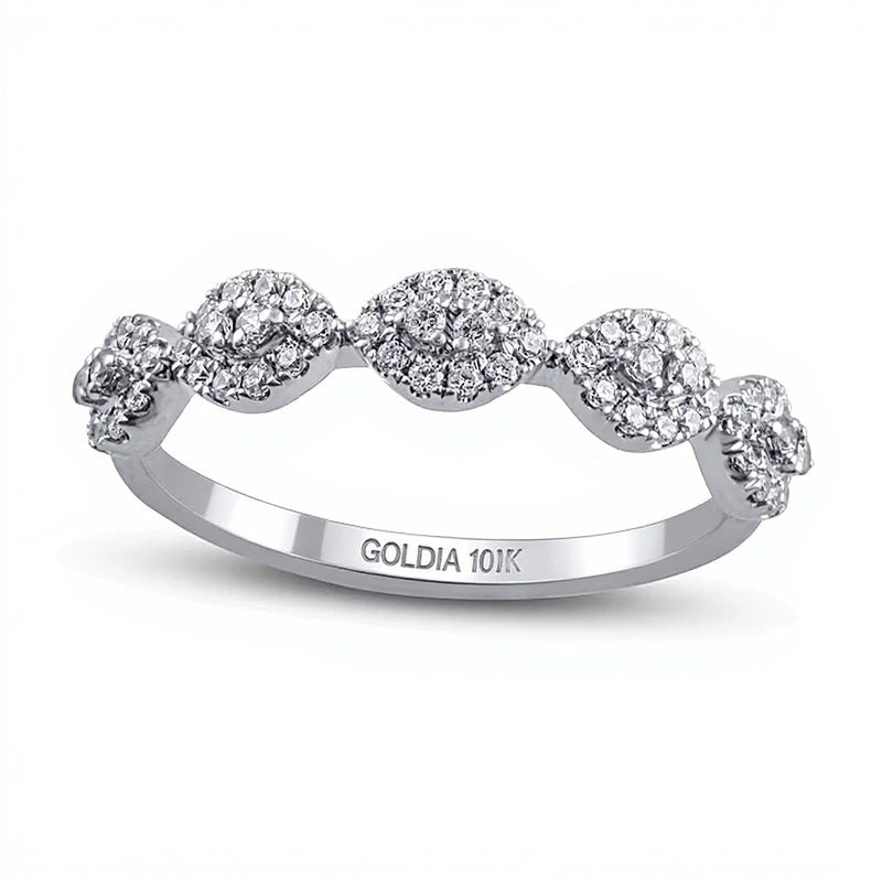 0.33 ct. Gesamtgewicht Diamant-Ring mit Marquise-Rahmen in 10K Weißgold