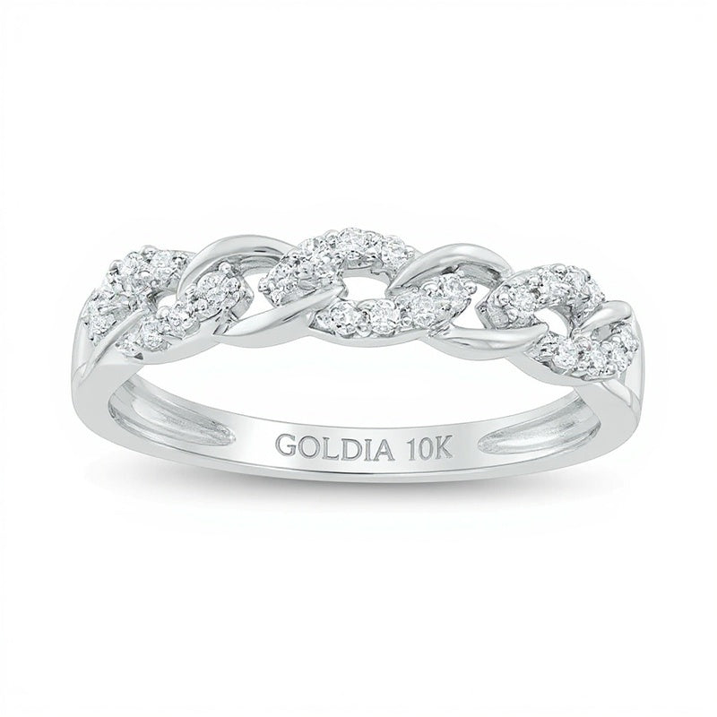 0.13 ct. Gesamtgewicht Diamant-Ring in 10K Weißgold
