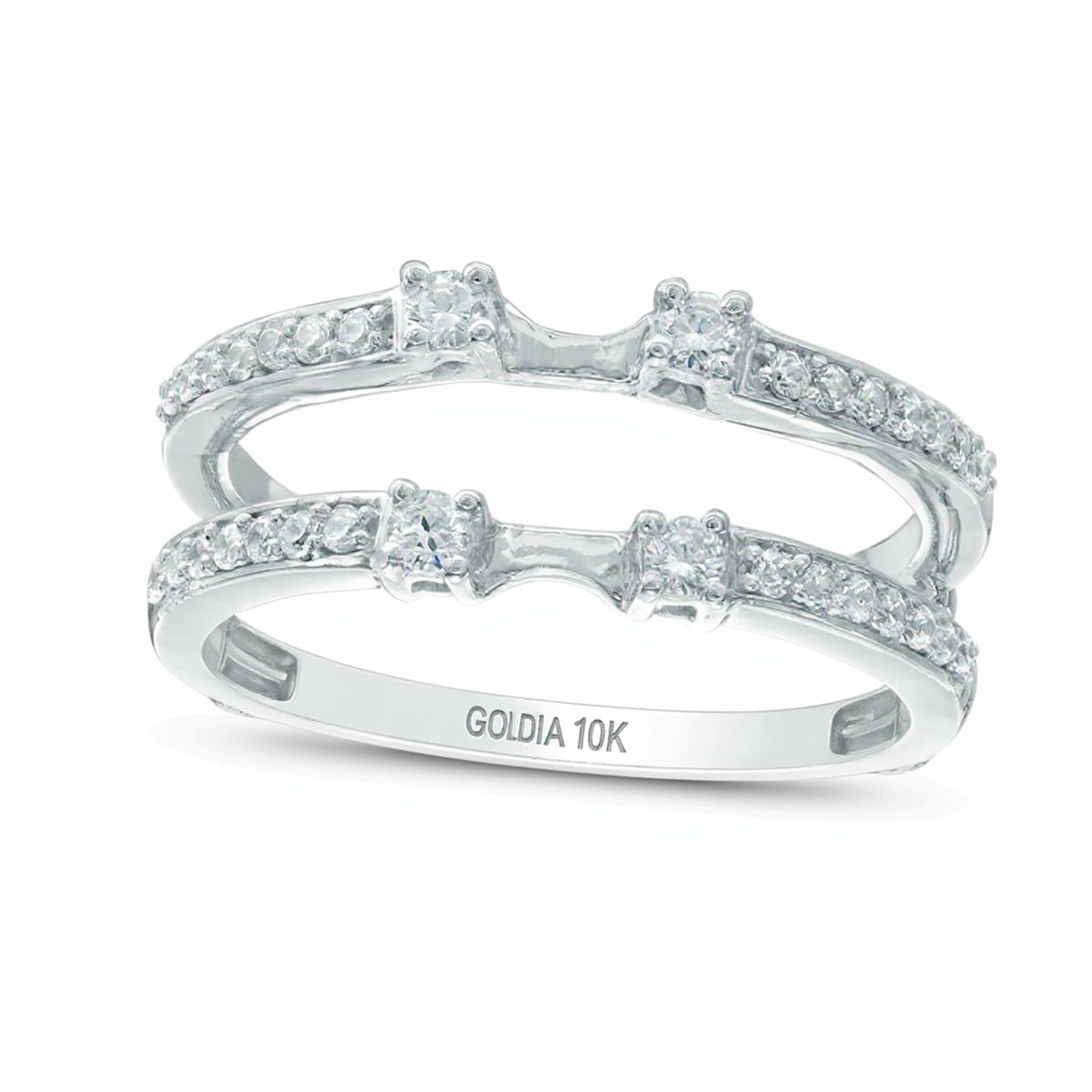 0.33 ct. Gesamtgewicht Diamant Solitär-Enhancer Ring in 10K Weißgold