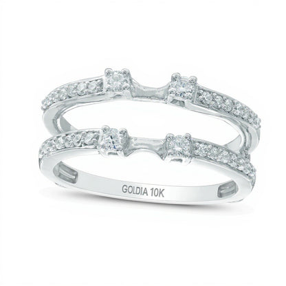0.33 ct. Gesamtgewicht Diamant Solitär-Enhancer Ring in 10K Weißgold