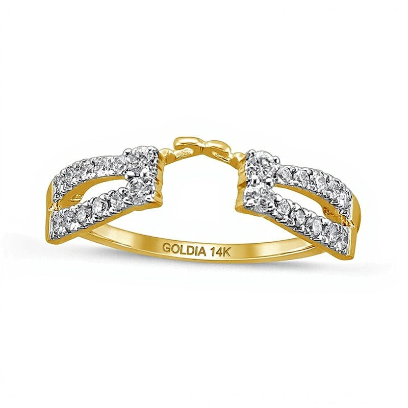 0.33 ct. Gesamtgewicht Diamant Solitär-Enhancer mit geteiltem Ring in 14K Gelbgold