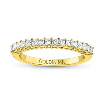 Memoire-Ring mit Diamanten im Princess-Schliff 0.5 ct. Gesamtgewicht in 14K Gelbgold