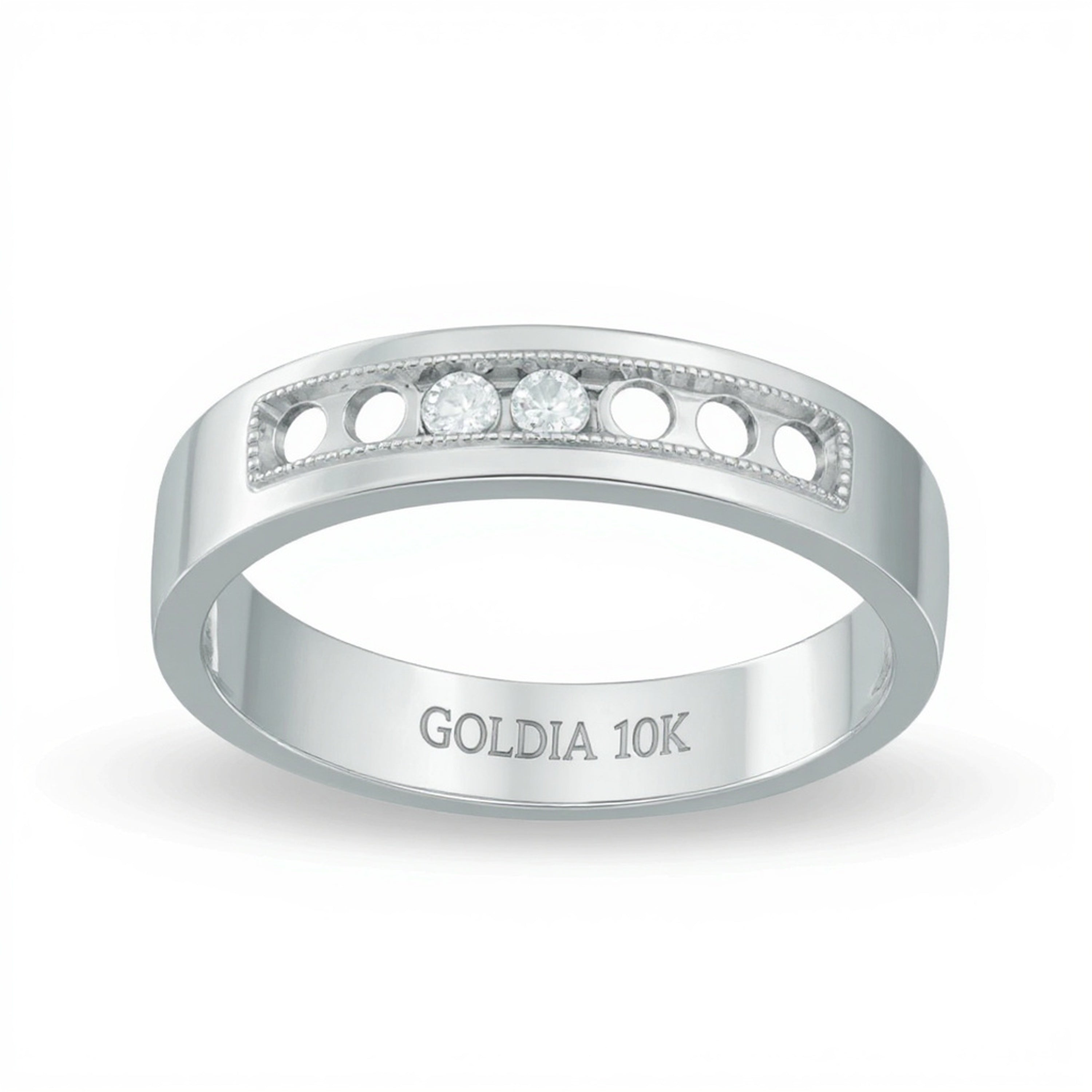 0.25 CT. Gesamtgewicht Diamant Ehering in 10K Weißgold