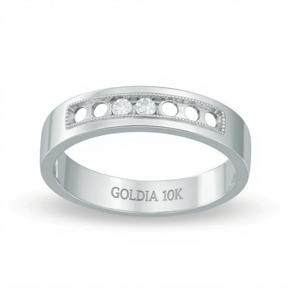 0.25 CT. Gesamtgewicht Diamant Ehering in 10K Weißgold