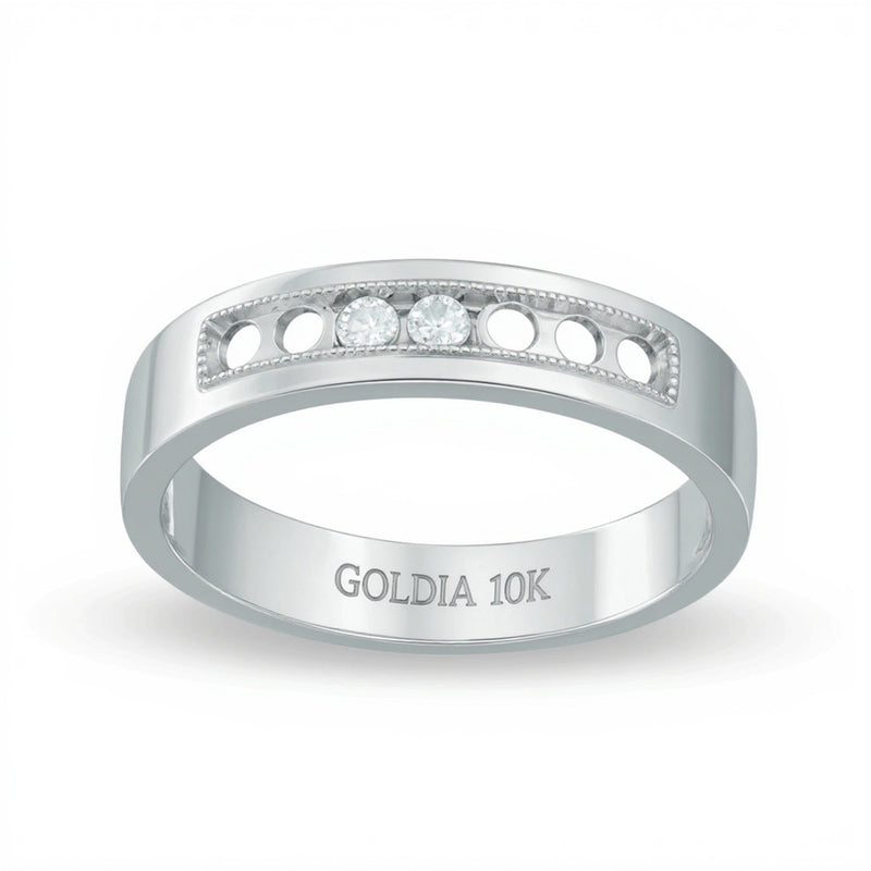 0.25 CT. Gesamtgewicht Diamant Ehering in 10K Weißgold