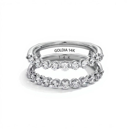1.0 ct. Gesamtgewicht Diamant Solitär-Enhancer Ring aus 14K Weißgold für Damen