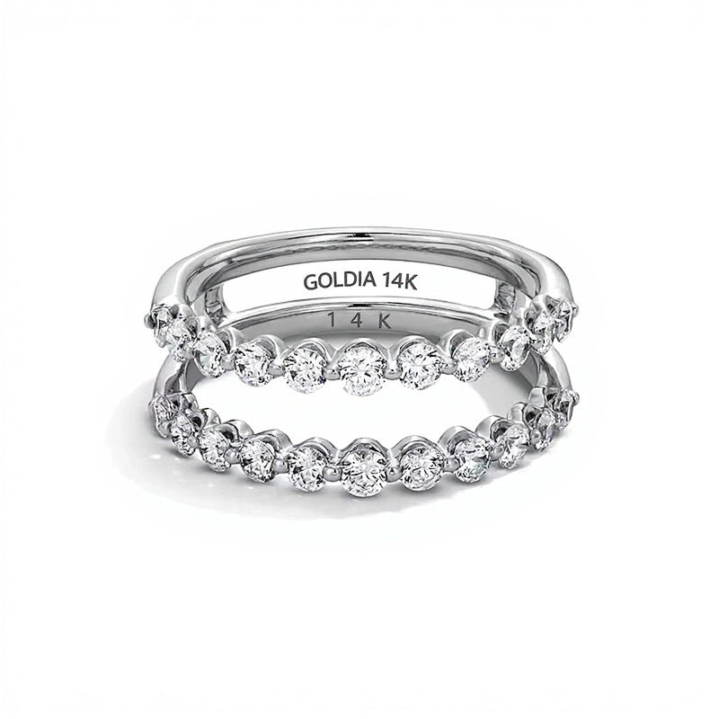 1.0 ct. Gesamtgewicht Diamant Solitär-Enhancer Ring aus 14K Weißgold für Damen