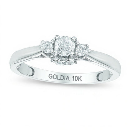 0.25 ct. Gesamtgewicht Diamant Dreistein-Verlobungsring in 10K Weißgold