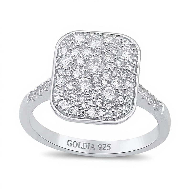 0.75 ct. Gesamtgewicht Fashion-Ring mit Diamanten im Kissenschliff in rhodiniertem Sterlingsilber