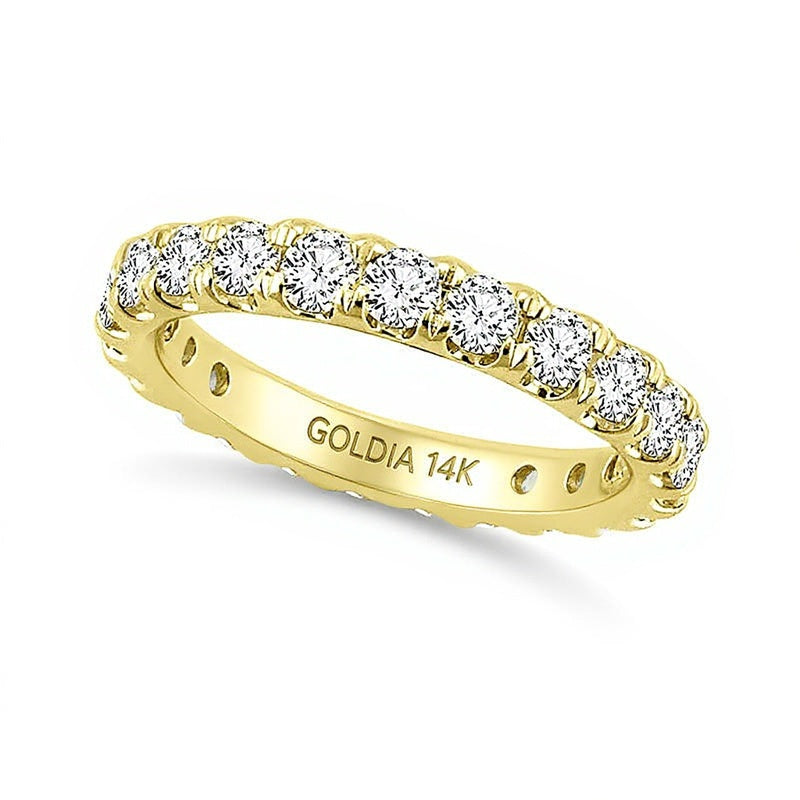 Memoire-Ring mit Diamanten 2.0 ct. Gesamtgewicht in 14K Gelbgold