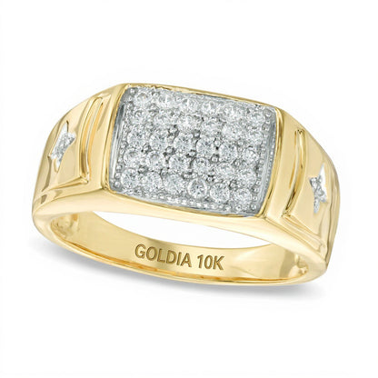 0.5 ct. Gesamtgewicht Diamant-Ring in 10K Gelbgold