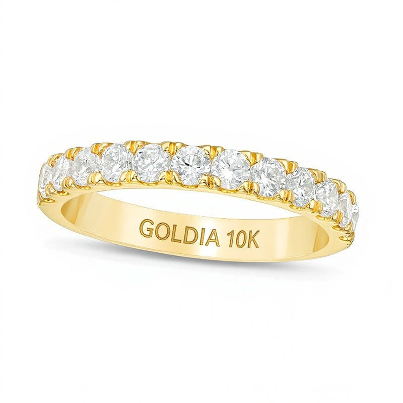 0.88 ct. Gesamtgewicht Diamant-Ehering in 10K Gelbgold