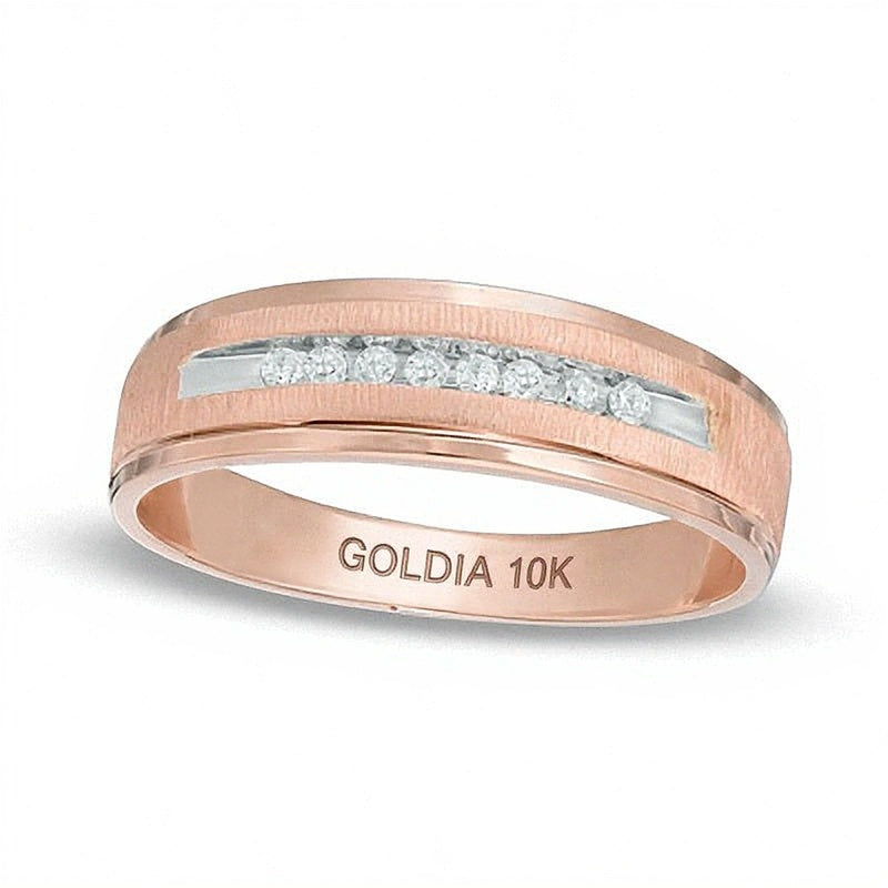0.1 ct. Gesamtgewicht Diamant Ehering in 10K Roségold