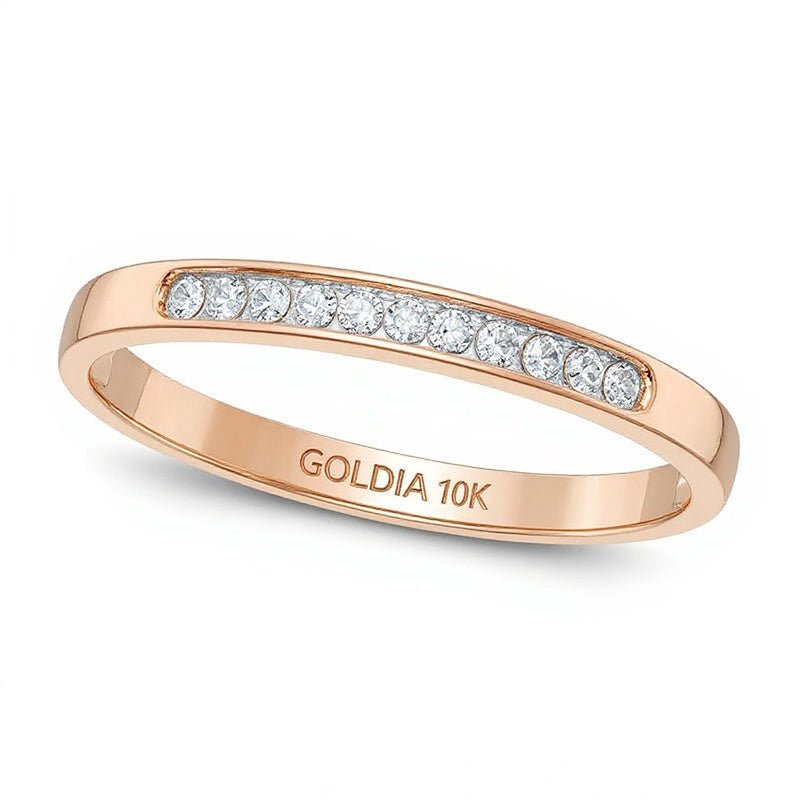 0.1 ct. Gesamtgewicht Diamant Memoire-Ring in 10K Roségold