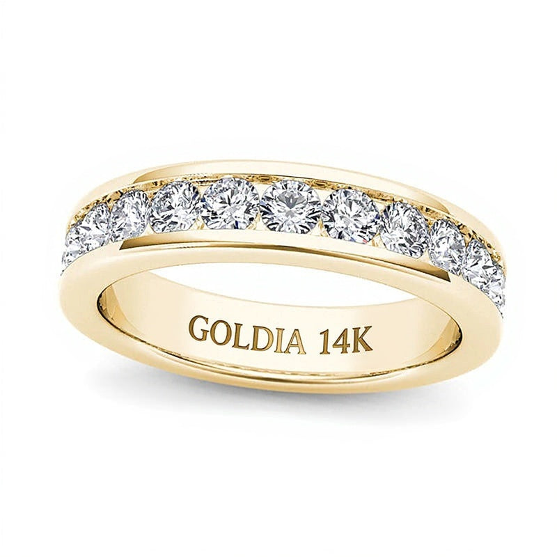 1.0 CT. TW Diamant-Ehering in 14K Gelbgold