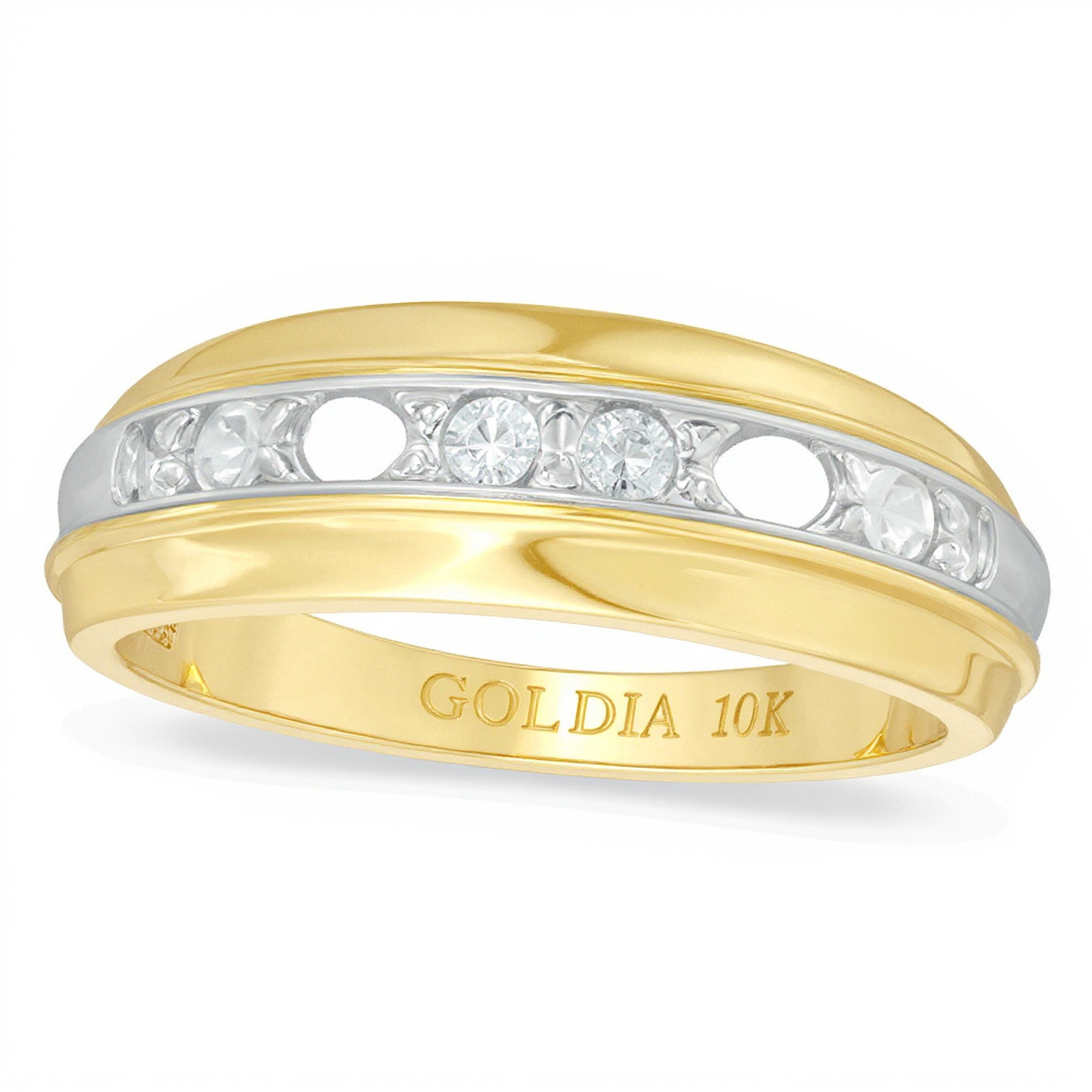 0.25 ct. Gesamtgewicht Diamant Fünfstein-Ehering in 10K Gelbgold