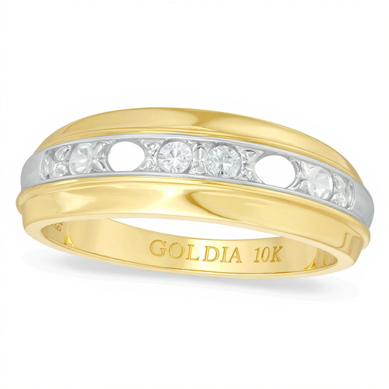 0.25 ct. Gesamtgewicht Diamant Fünfstein-Ehering in 10K Gelbgold