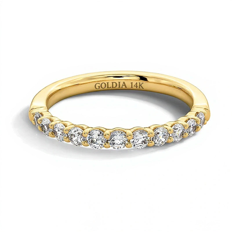 0.5 CT. Gesamtgewicht Labordiamant-Ring in 14K Gelbgold (I/SI2)