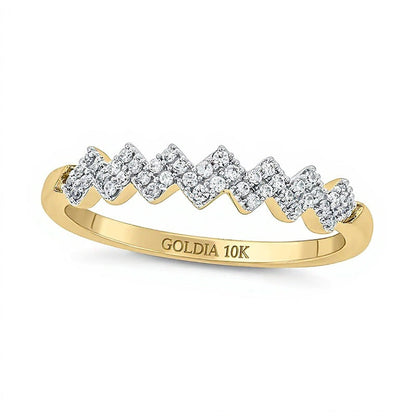 0.17 ct. Gesamtgewicht Diamant Zickzack-Ring aus 10K Gelbgold