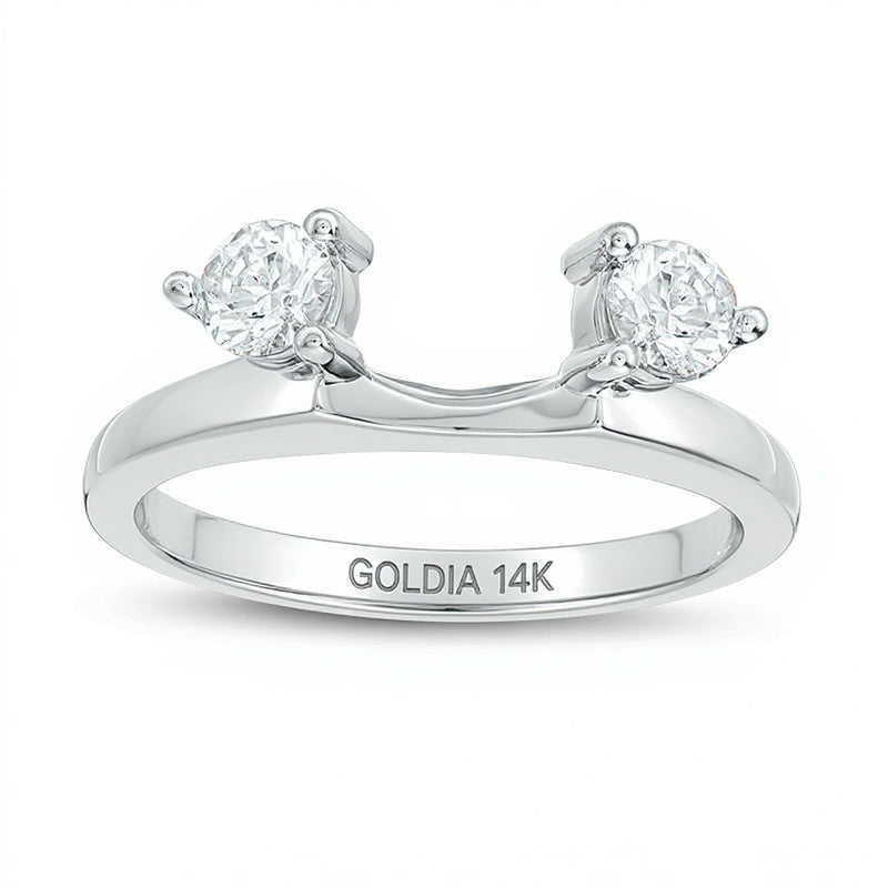 0.5 ct. Gesamtgewicht Diamant Solitär-Enhancer Ring in 14K Weißgold