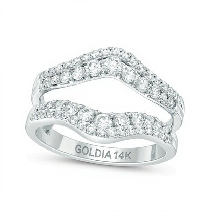 1.0 ct. Gesamtgewicht Diamant Chevron Solitär-Enhancer Ring aus 14K Weißgold