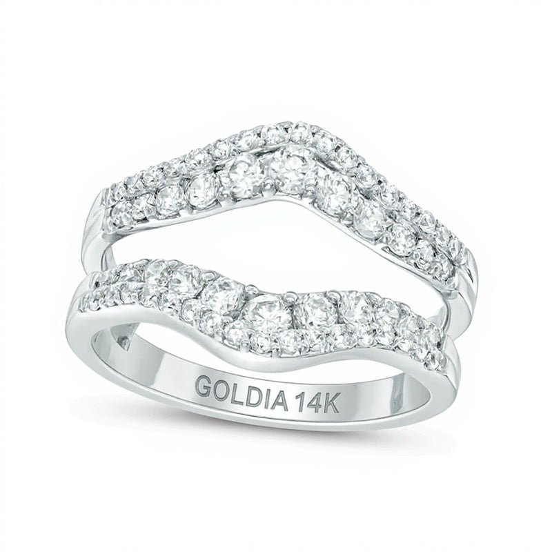 1.0 ct. Gesamtgewicht Diamant Chevron Solitär-Enhancer Ring aus 14K Weißgold