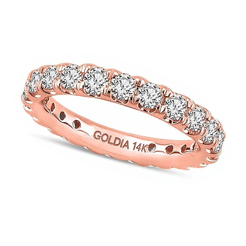 Memoire-Ring mit 2.0 ct. Gesamtgewicht Diamanten in 14K Roségold