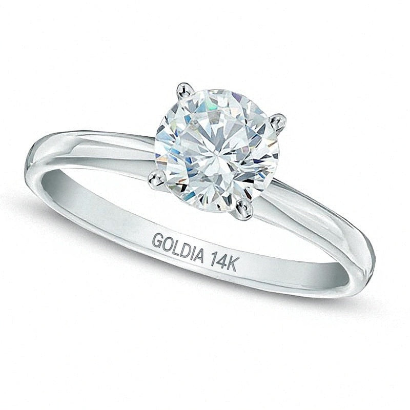 1.0 CT. Diamant-Solitär-Verlobungsring in 14K Weißgold (J/I1)