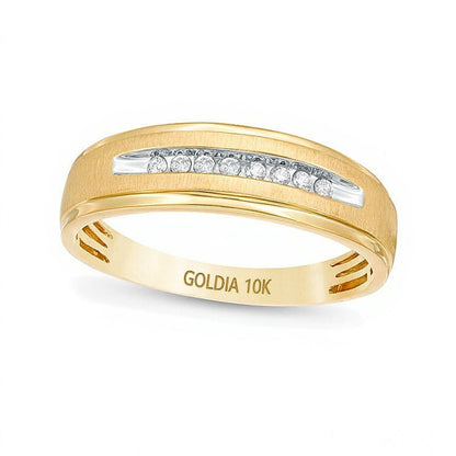 0.1 ct. Gesamtgewicht Diamant Ehering in 10K Gelbgold