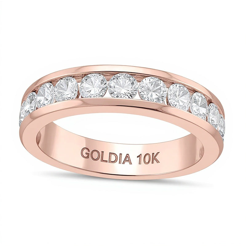 1,5 ct. Gesamtgewicht Diamant Ring mit elf Steinen kanalgefasst in 10K Roségold (I/I2)