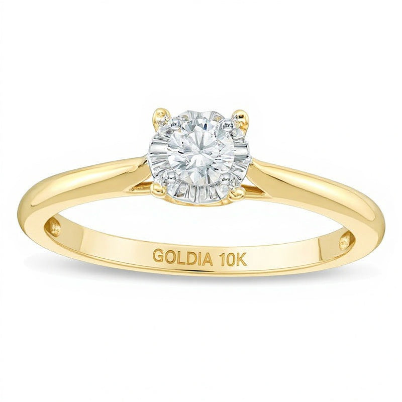 0.2 CT. Diamant Solitär Verlobungsring in 10K Gelbgold