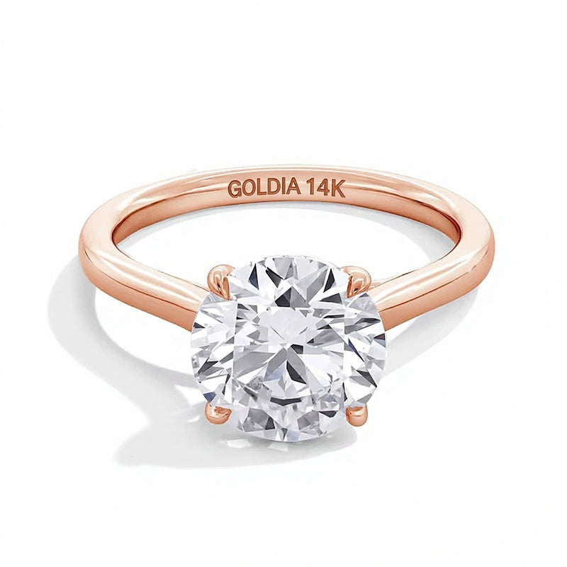 4.0 CT. Solitär-Verlobungsring mit Labordiamant in 14K Roségold (F/VS2)