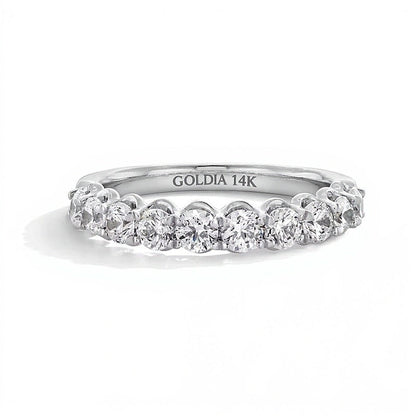 1.0 CT. Gesamtgewicht Diamant Memoire-Ring mit Muschelrand in 14K Weißgold (G/I1)