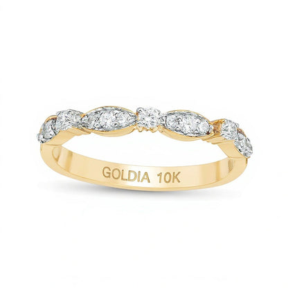 0.25 CT. Gesamtgewicht Diamant Stackable Ring in 10K Gelbgold