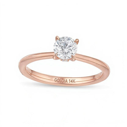 Solitär Verlobungsring 0,5 ct. Gesamtgewicht Diamant in 14K Roségold
