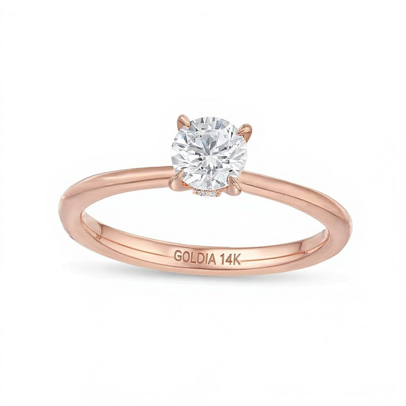 Solitär Verlobungsring 0,5 ct. Gesamtgewicht Diamant in 14K Roségold