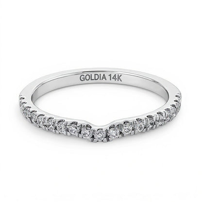 0.25 ct. Gesamtgewicht Labordiamant Konturring in 14K Weißgold (F/SI2)