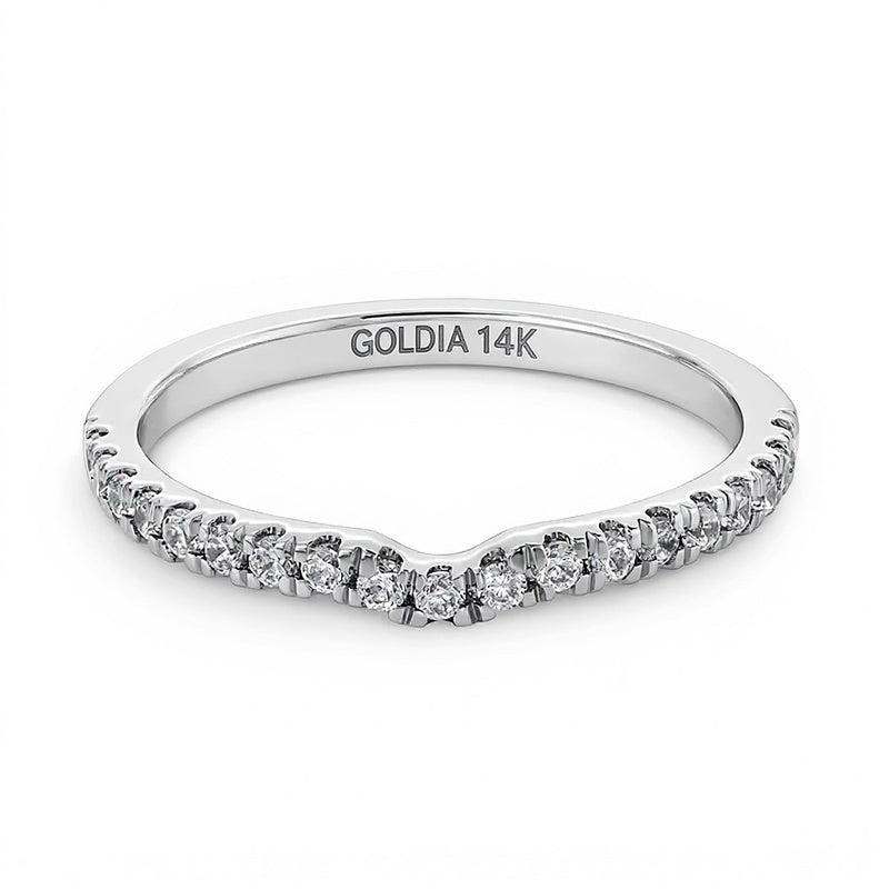0.25 ct. Gesamtgewicht Labordiamant Konturring in 14K Weißgold (F/SI2)