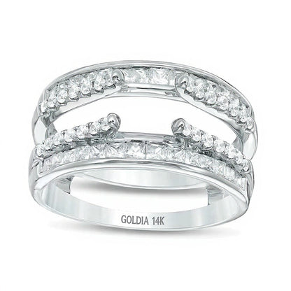 1.0 ct. Gesamtgewicht Diamant Solitär-Enhancer zweireihig aus 14K Weißgold