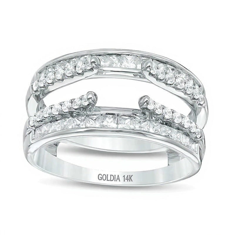 1.0 ct. Gesamtgewicht Diamant Solitär-Enhancer zweireihig aus 14K Weißgold