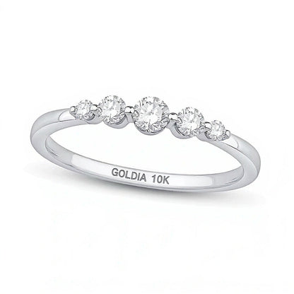 0.33 CT. Gesamtgewicht Labordiamant Fünfstein-Ring in 10K Weißgold (F/VS2)